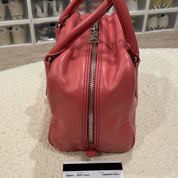 Prada Bauletto Inside Soft Calfskin Small Pink Leather Satchel - Picture 5 of 5